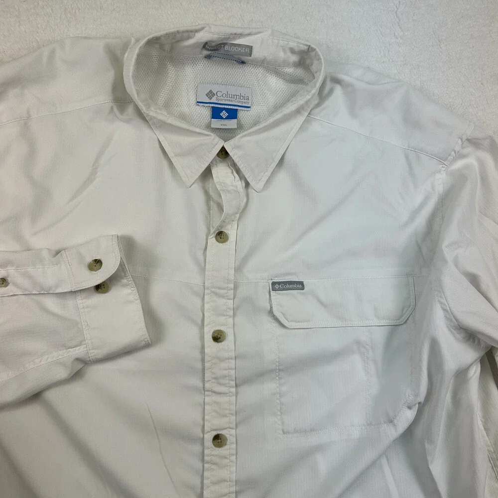 Columbia Shirt Mens 2XL Insect Blocker Fishing Outdoor Long Sleeve Beige